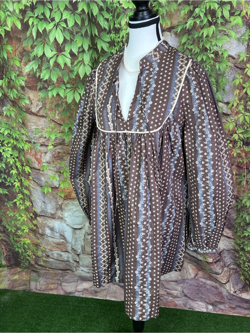 NWT MABEL Brown Patterned Prairie Dress, M - Picture 4 of 13